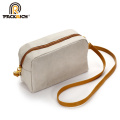 New Type washable kraft paper Recyclable Make Up Cosmetic Bag with strap